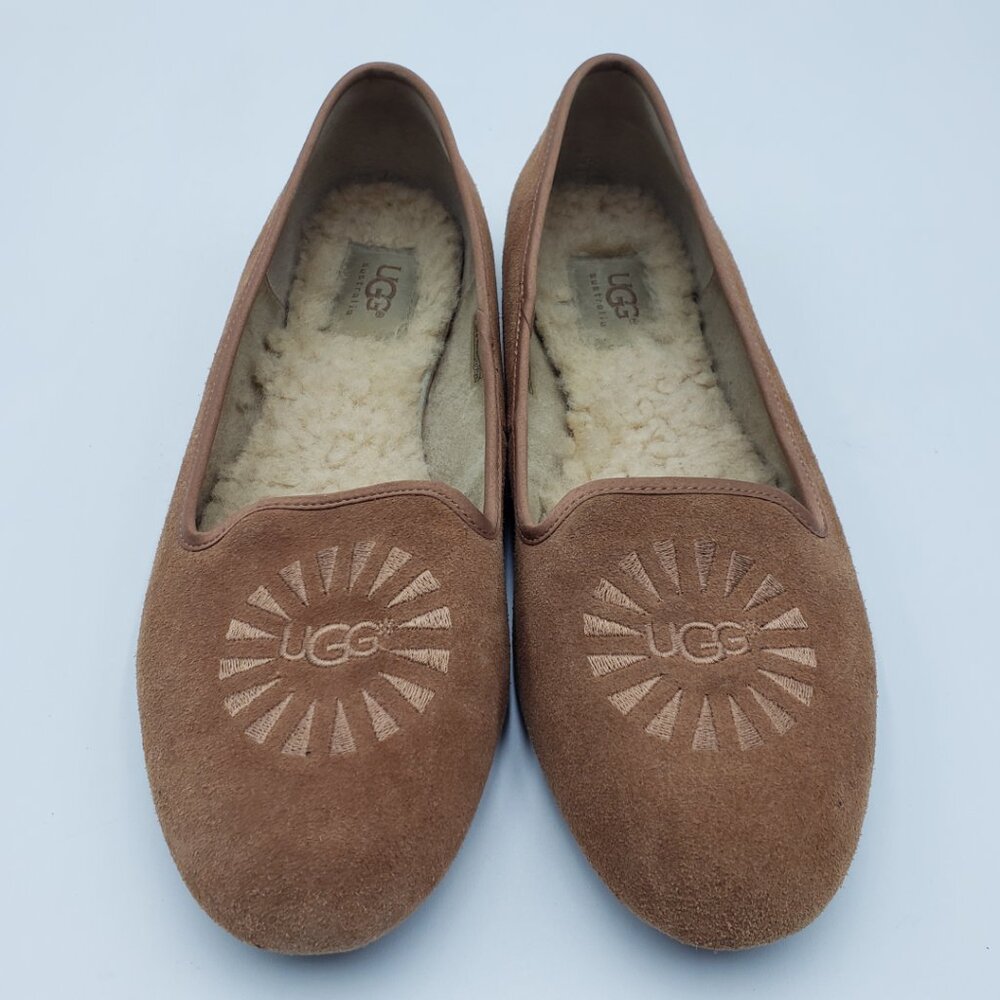 UGG Australia Alloway Loafer Flats 9 Womens Slip On Suede Brown